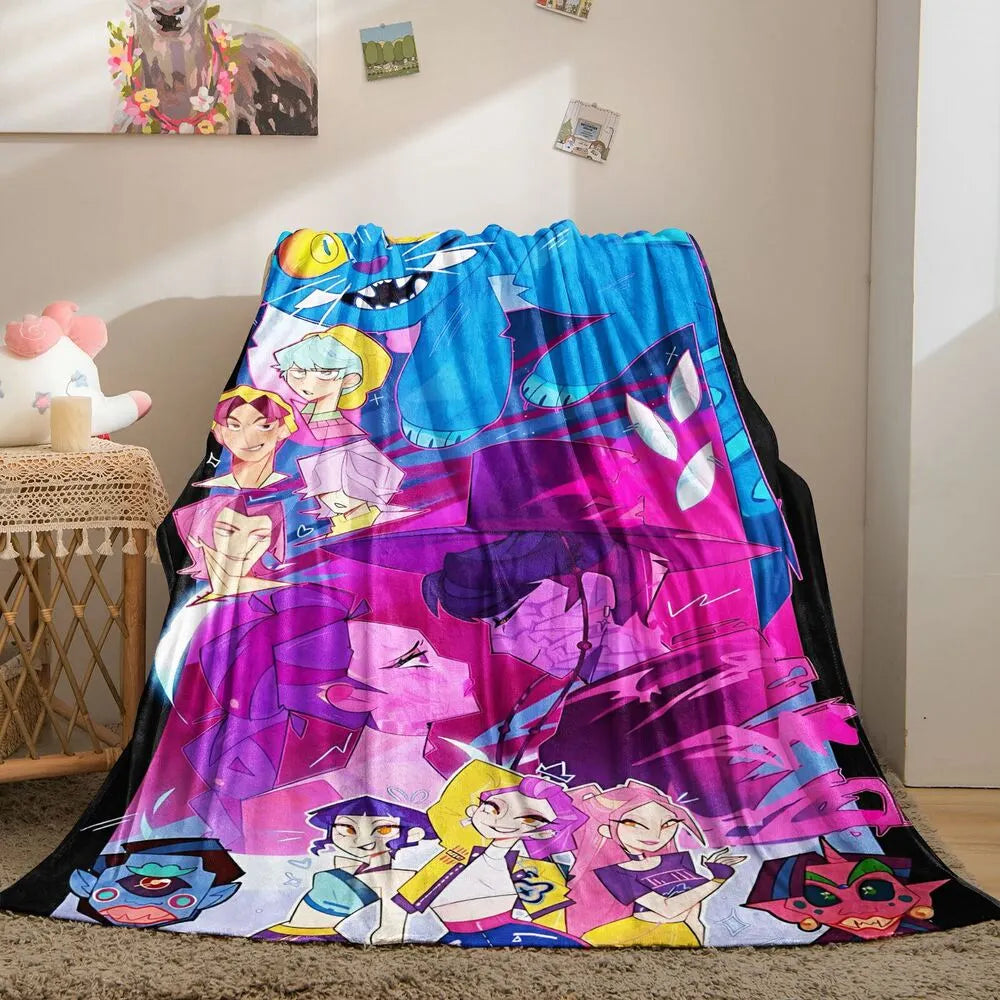 K-POP Demon Hunters Anime Characters Multipurpose Throw Blanket