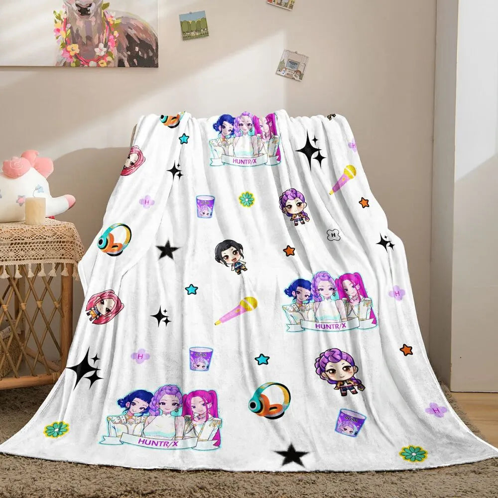 K-POP Demon Hunters Anime Characters Multipurpose Throw Blanket