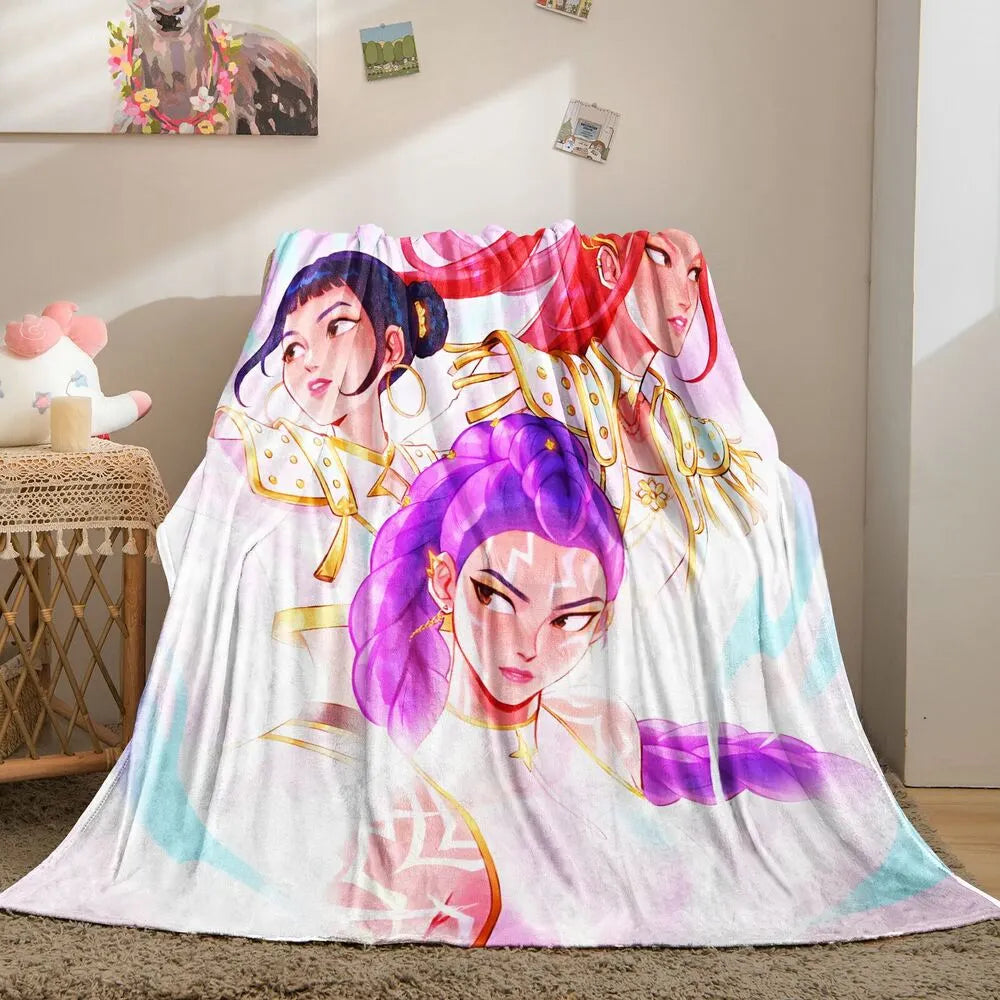 K-POP Demon Hunters Anime Characters Multipurpose Throw Blanket