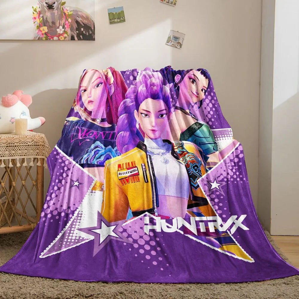 K-POP Demon Hunters Anime Characters Multipurpose Throw Blanket