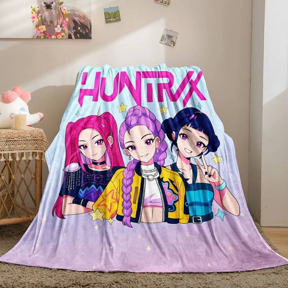 K-POP Demon Hunters Anime Characters Multipurpose Throw Blanket