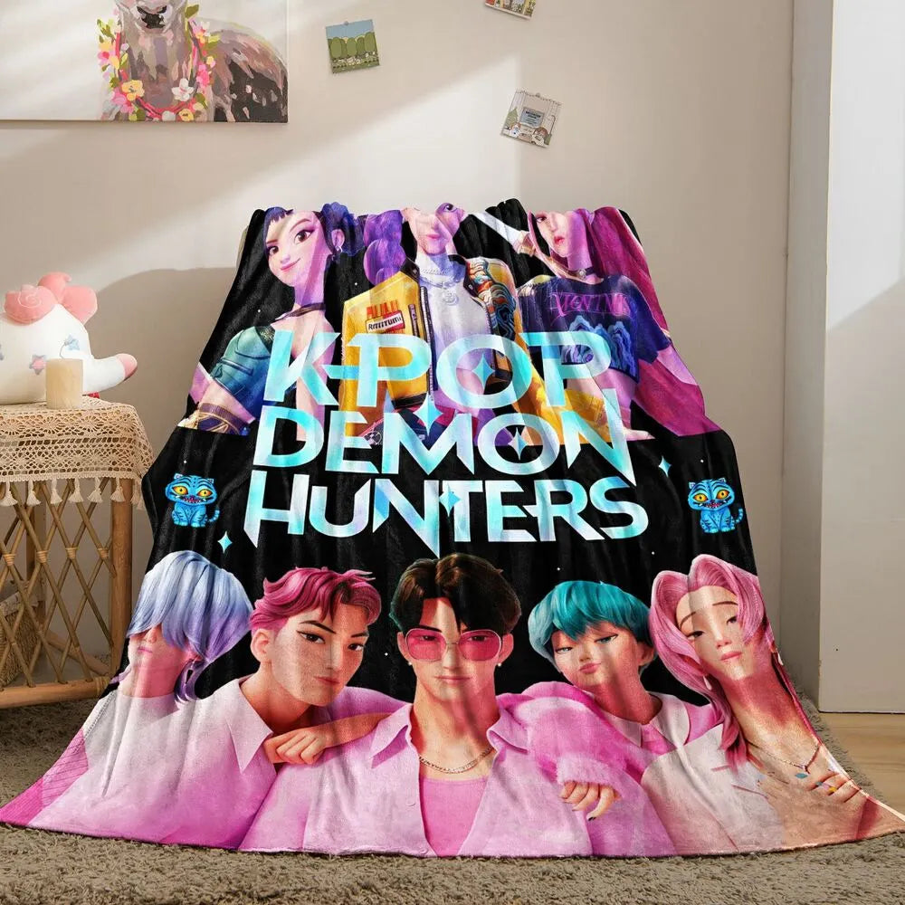 K-POP Demon Hunters Anime Characters Multipurpose Throw Blanket