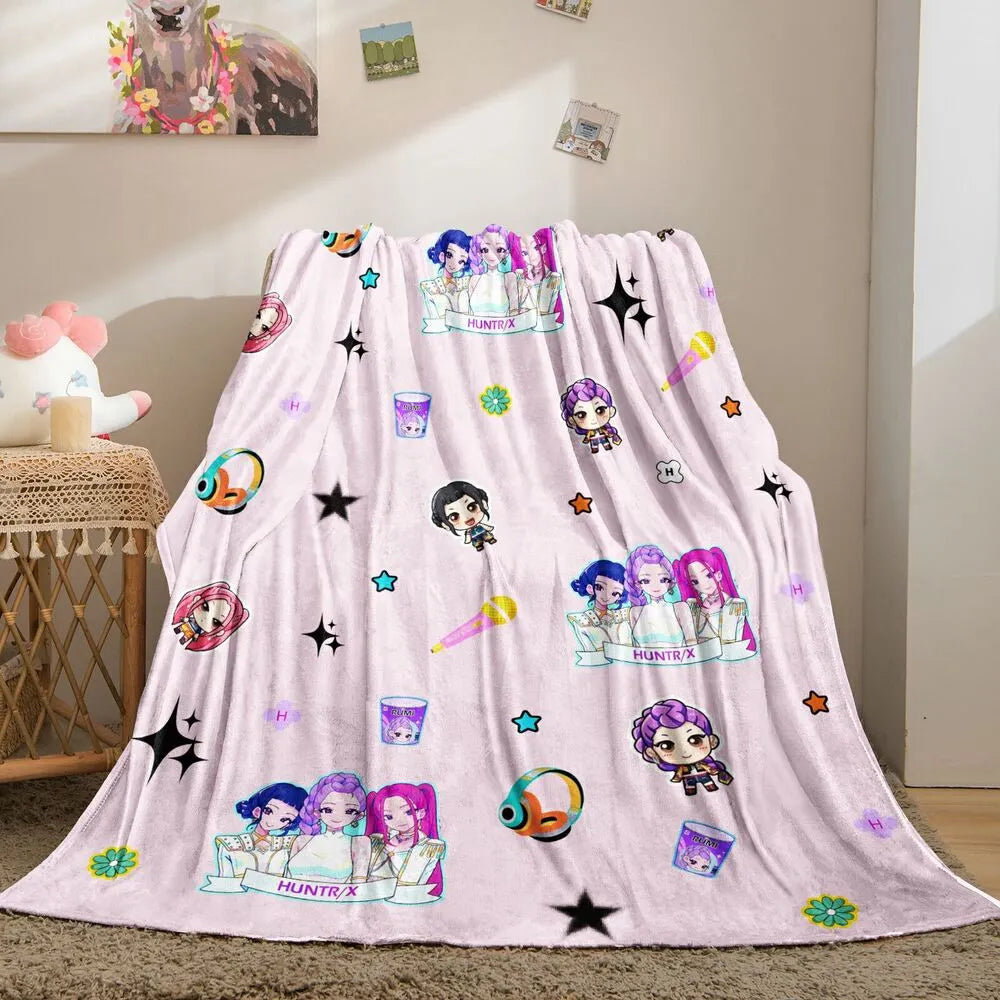 K-POP Demon Hunters Anime Characters Multipurpose Throw Blanket