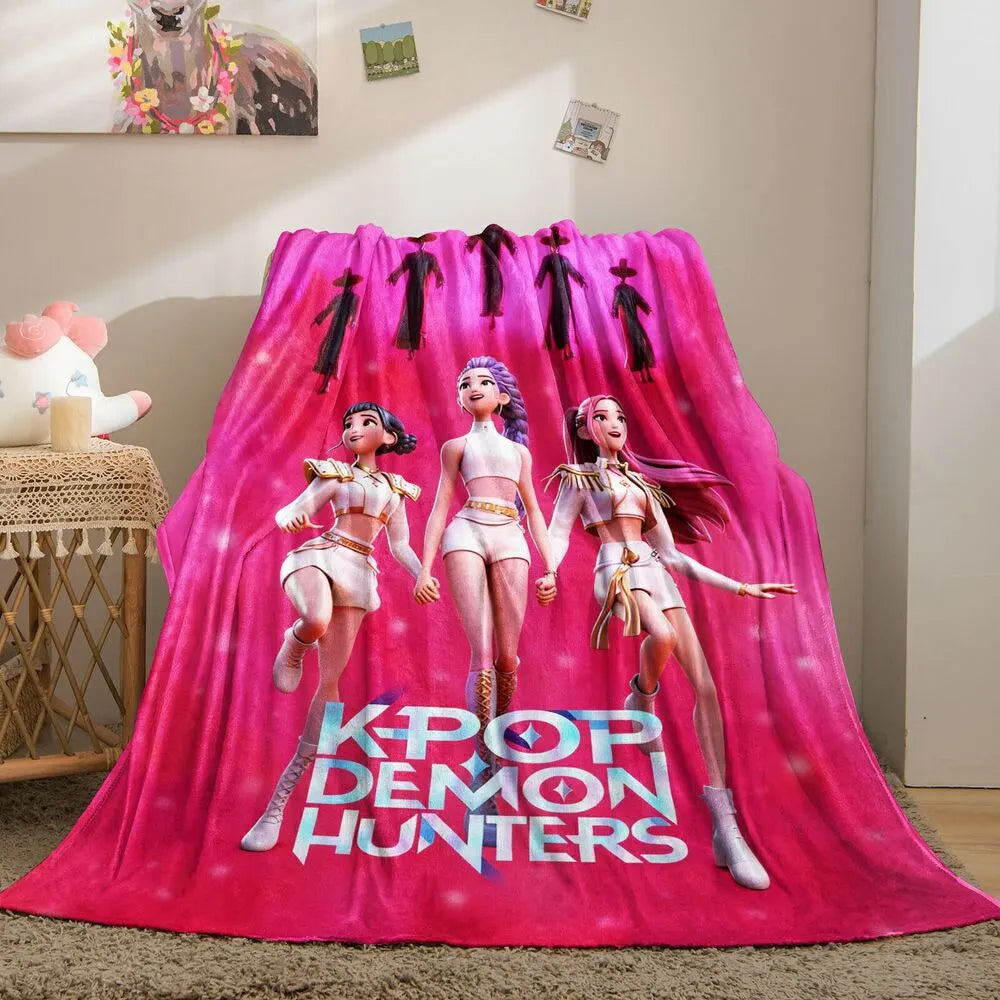 K-POP Demon Hunters Anime Characters Multipurpose Throw Blanket
