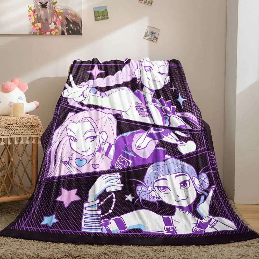 K-POP Demon Hunters Anime Characters Multipurpose Throw Blanket