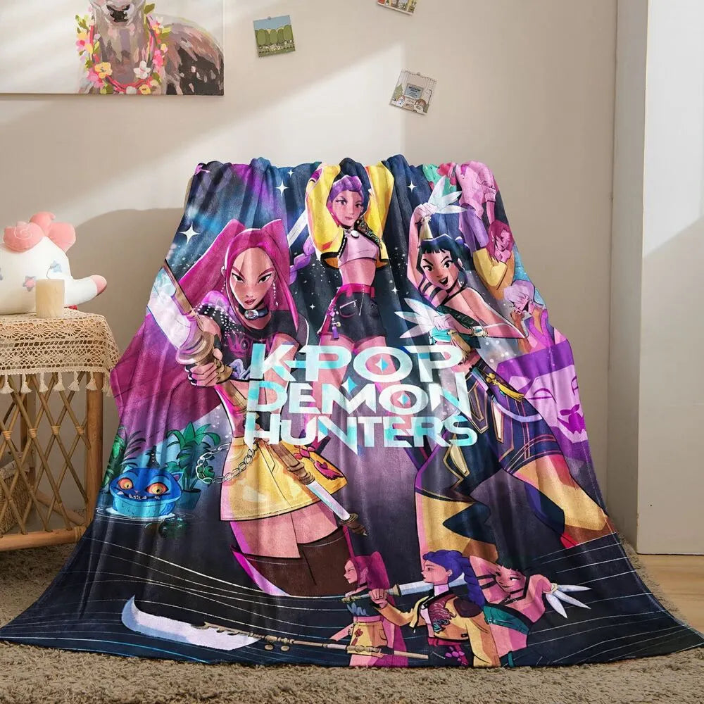 K-POP Demon Hunters Anime Characters Multipurpose Throw Blanket