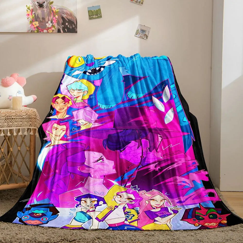 K-POP Demon Hunters Anime Characters Multipurpose Throw Blanket