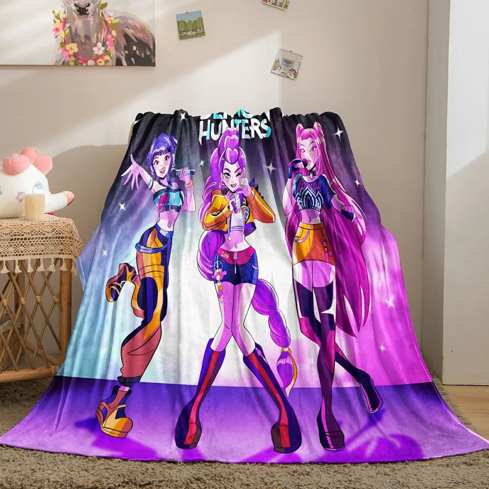 K-POP Demon Hunters Anime Characters Multipurpose Throw Blanket