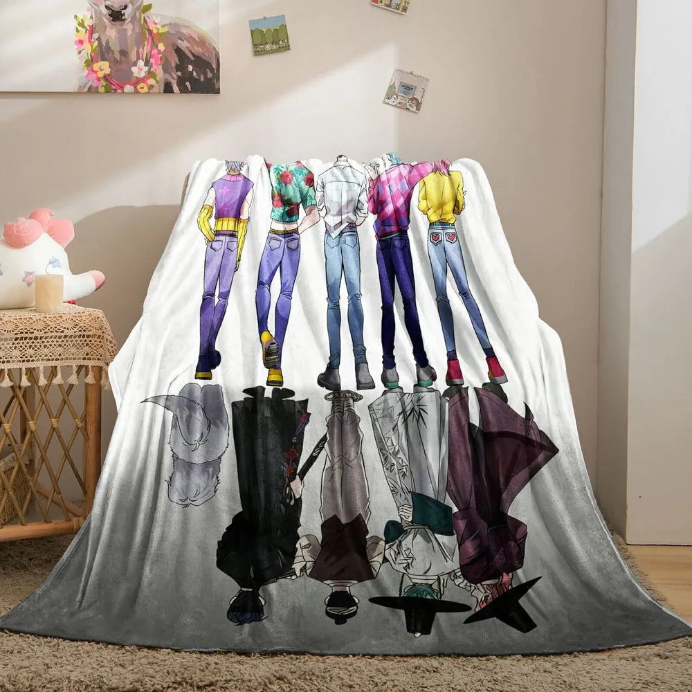 K-POP Demon Hunters Anime Characters Reversible Multipurpose Throw Blanket