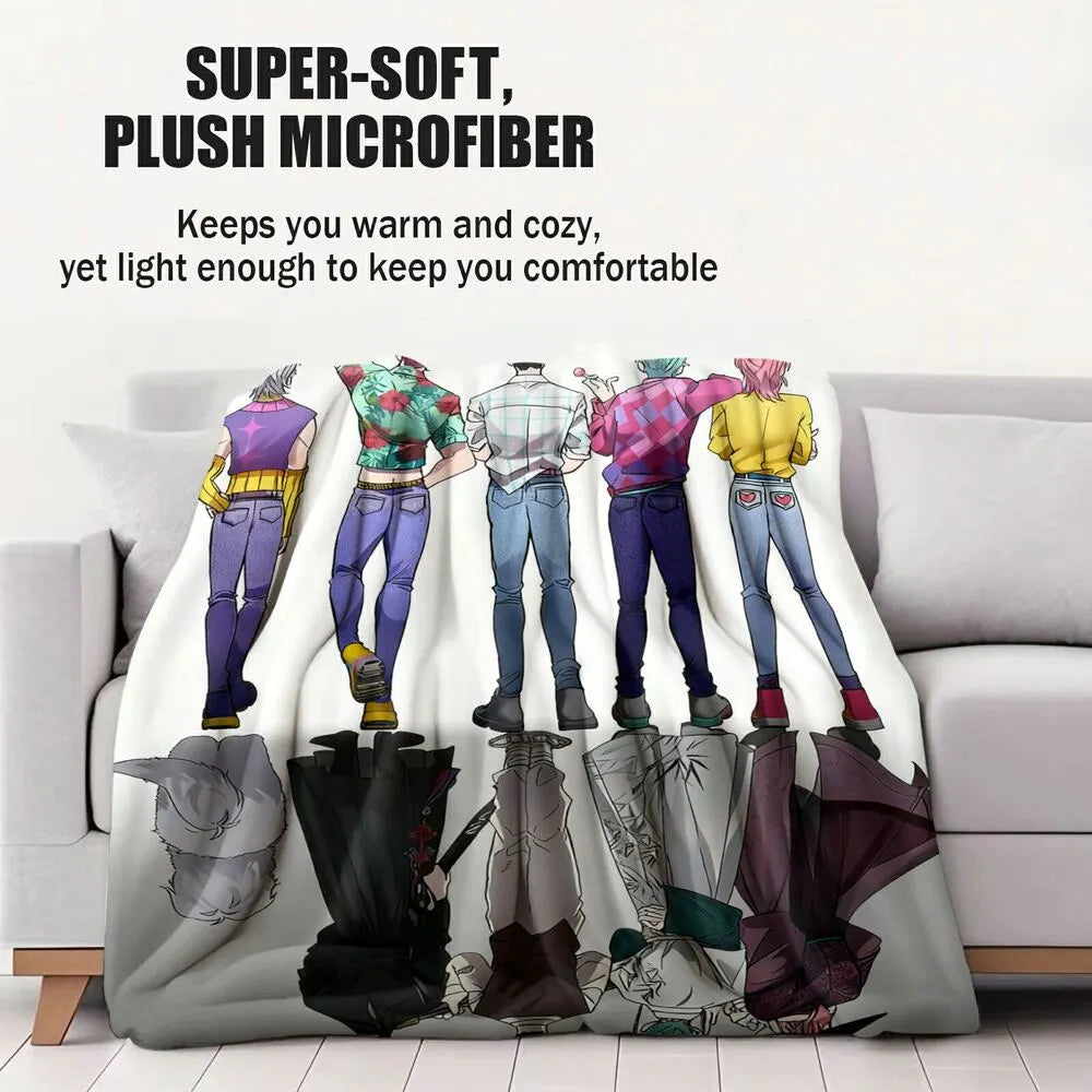 K-POP Demon Hunters Anime Characters Reversible Multipurpose Throw Blanket