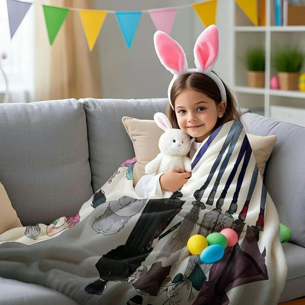 K-POP Demon Hunters Anime Characters Reversible Multipurpose Throw Blanket