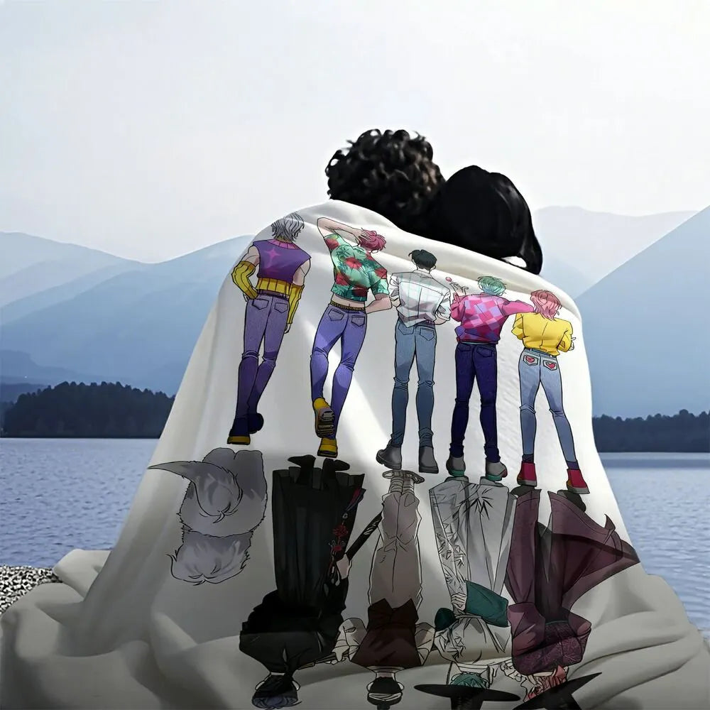 K-POP Demon Hunters Anime Characters Reversible Multipurpose Throw Blanket