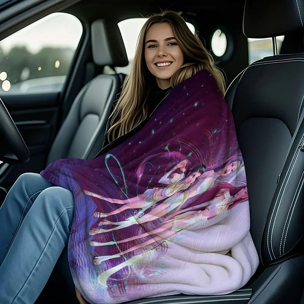 K-POP Demon Hunters Anime Characters Super-Soft Plush Throw Blanket