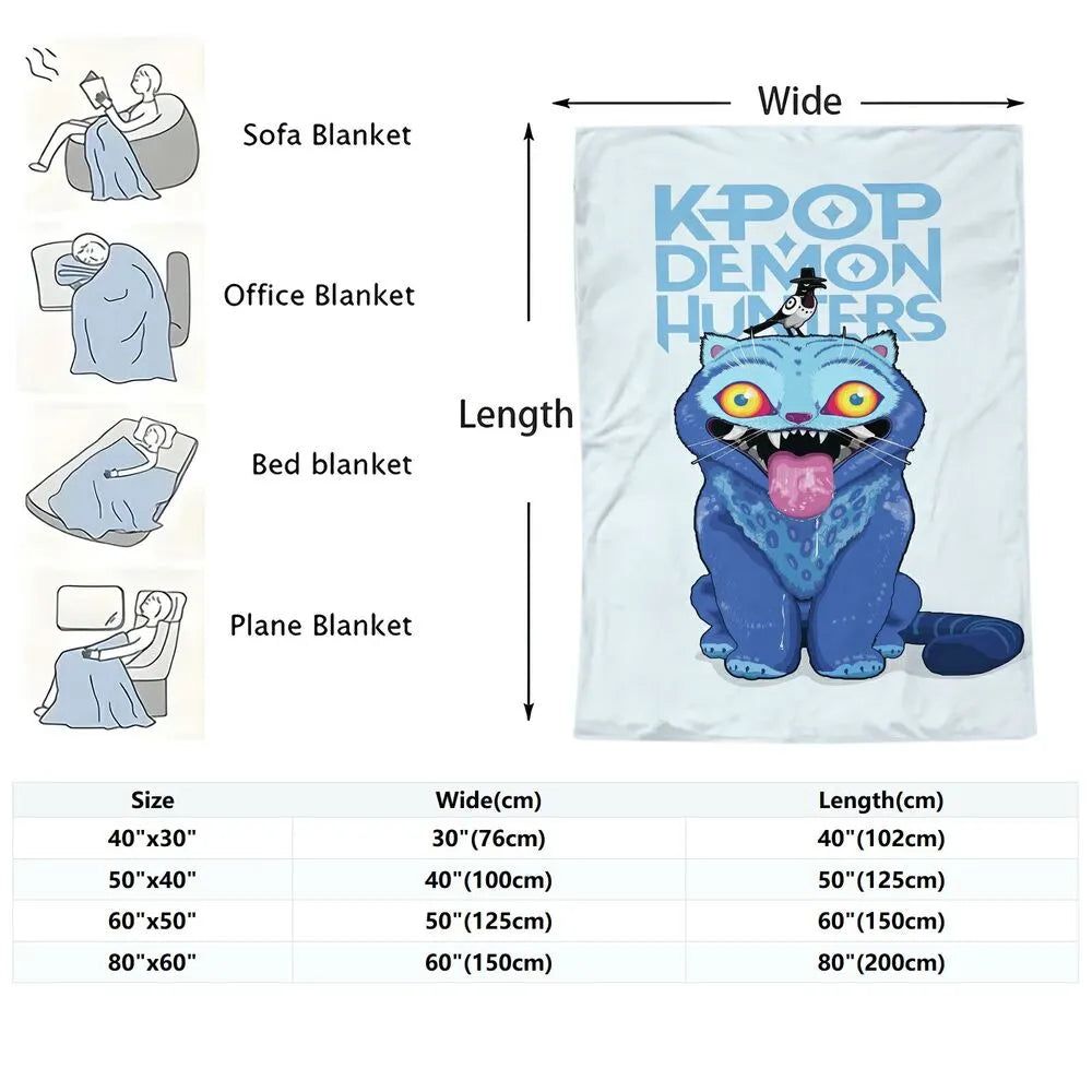 K-POP Demon Hunters Anime Monster Character Multipurpose Throw Blanket