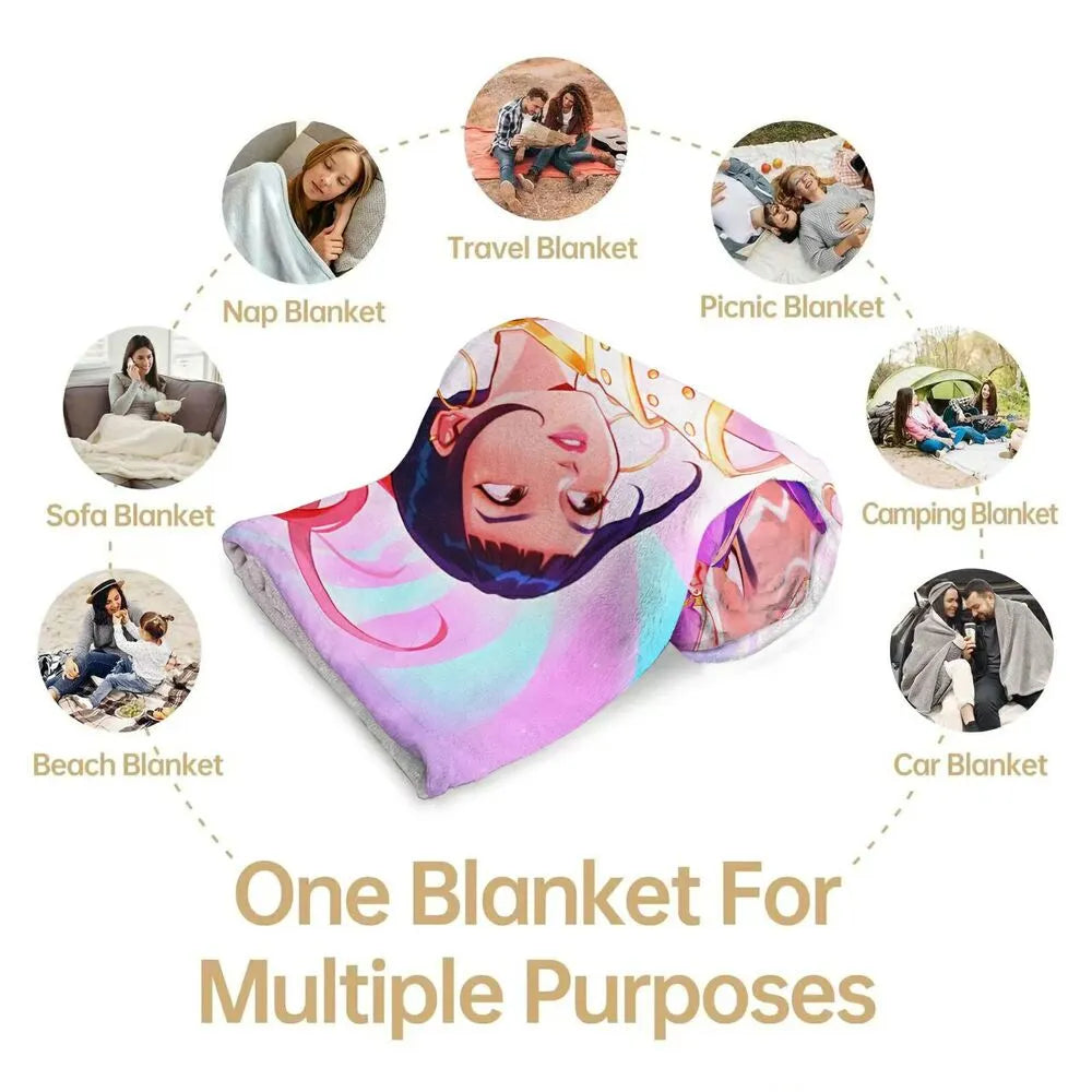 K-POP Demon Hunters Cartoon Characters Multipurpose Throw Blanket