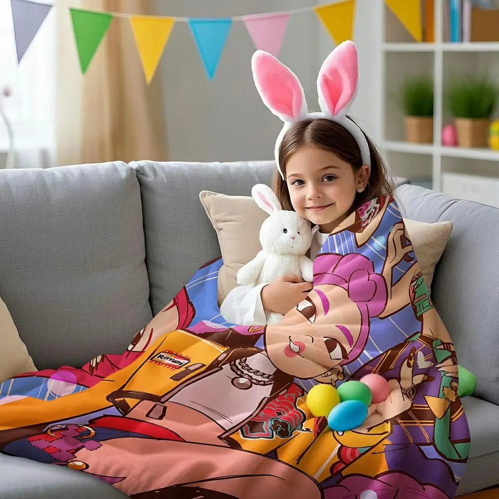 K-POP Demon Hunters Cartoon Pattern Multipurpose Throw Blanket