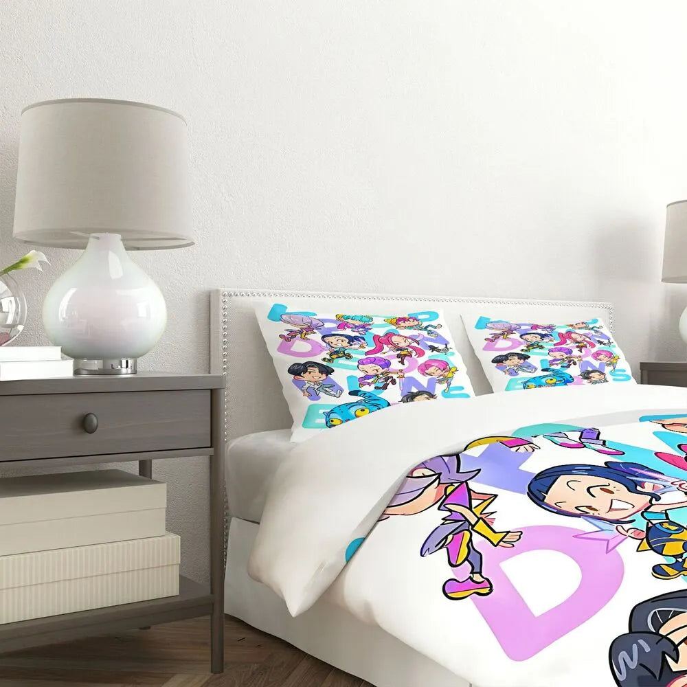 K-POP Demon Hunters Chibi Anime Group Bedding Set