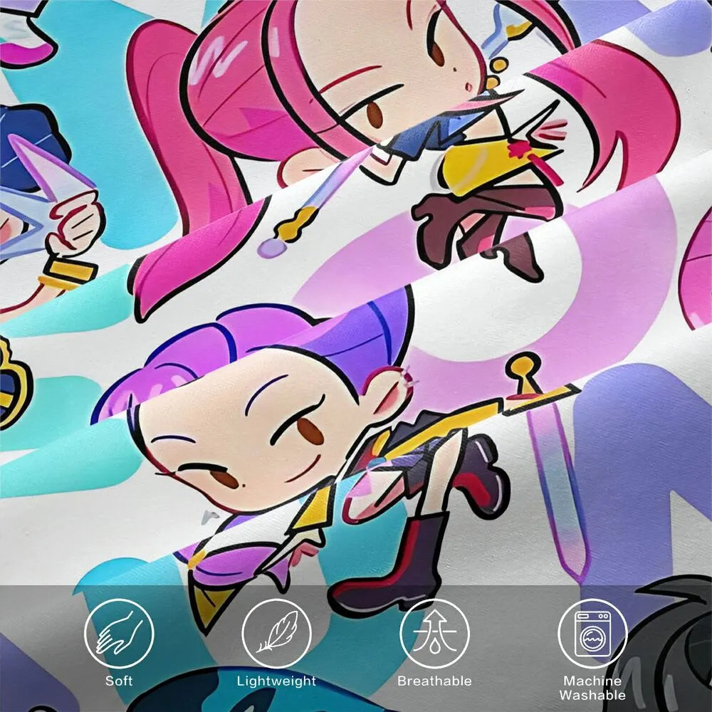 K-POP Demon Hunters Chibi Anime Group Bedding Set