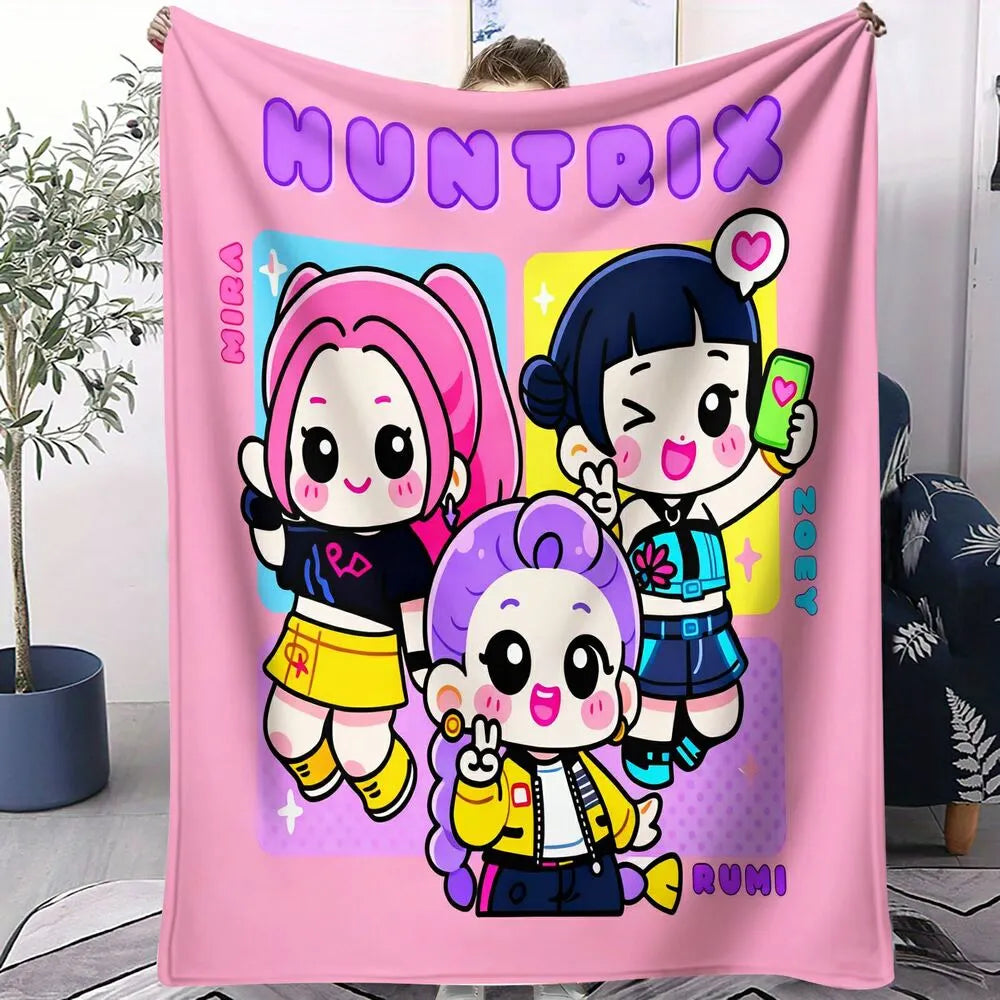 K-POP Demon Hunters Chibi Characters Multipurpose Throw Blanket