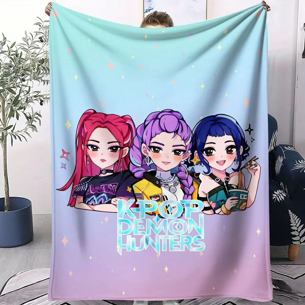 K-POP Demon Hunters Chibi Characters Multipurpose Throw Blanket