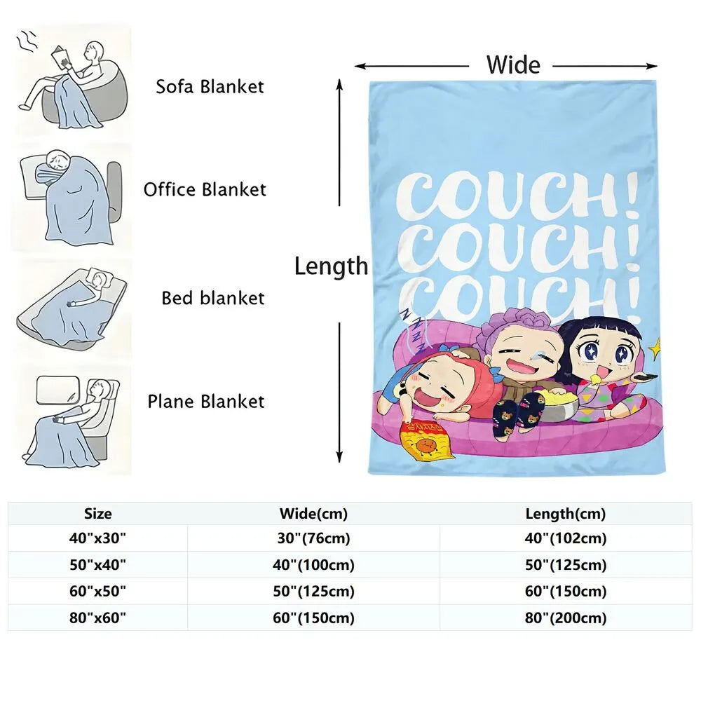 K-POP Demon Hunters Chibi Characters Multipurpose Throw Blanket