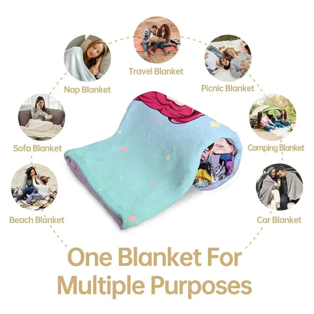 K-POP Demon Hunters Chibi Characters Multipurpose Throw Blanket