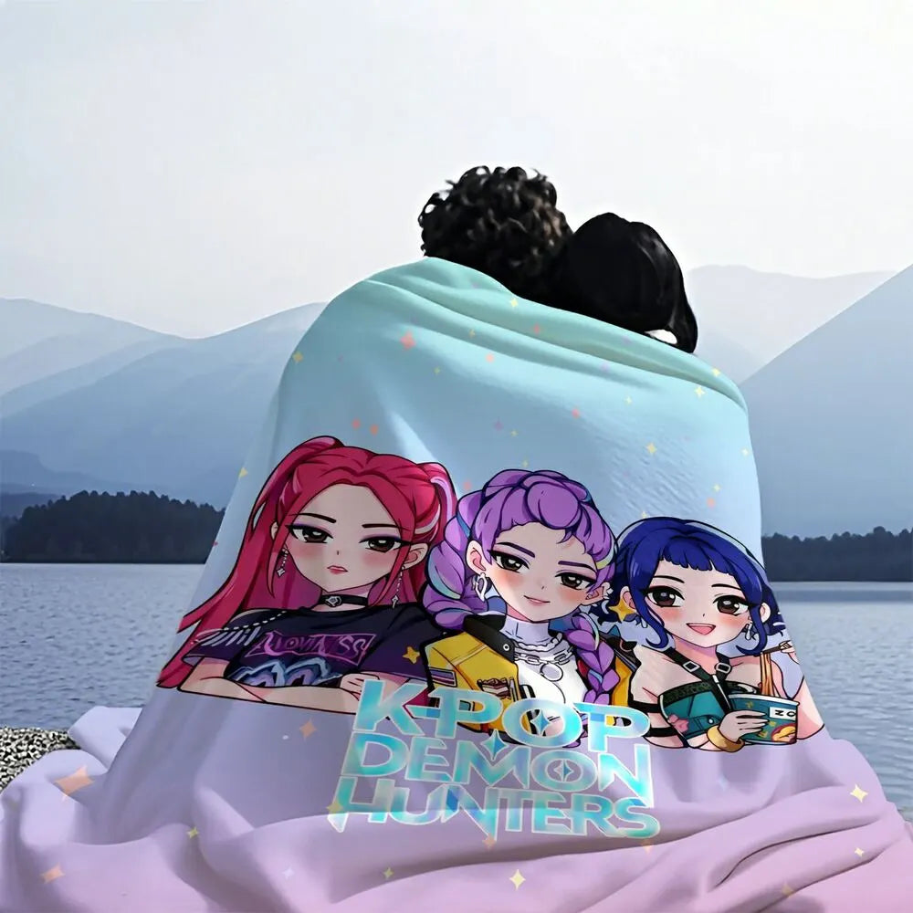 K-POP Demon Hunters Chibi Characters Multipurpose Throw Blanket