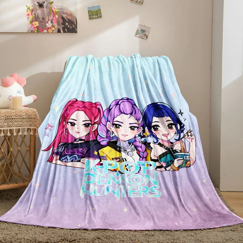 K-POP Demon Hunters Chibi Characters Multipurpose Throw Blanket