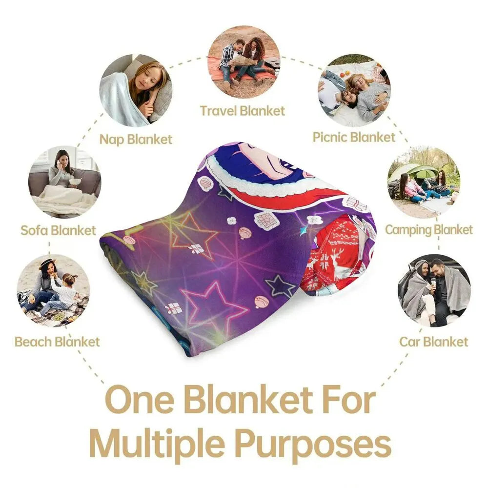 K-POP Demon Hunters Christmas Anime Characters Multipurpose Throw Blanket