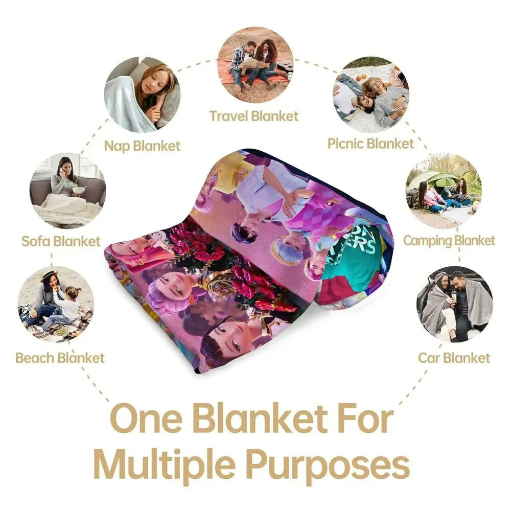 K-POP Demon Hunters Collage Anime Characters Multipurpose Throw Blanket