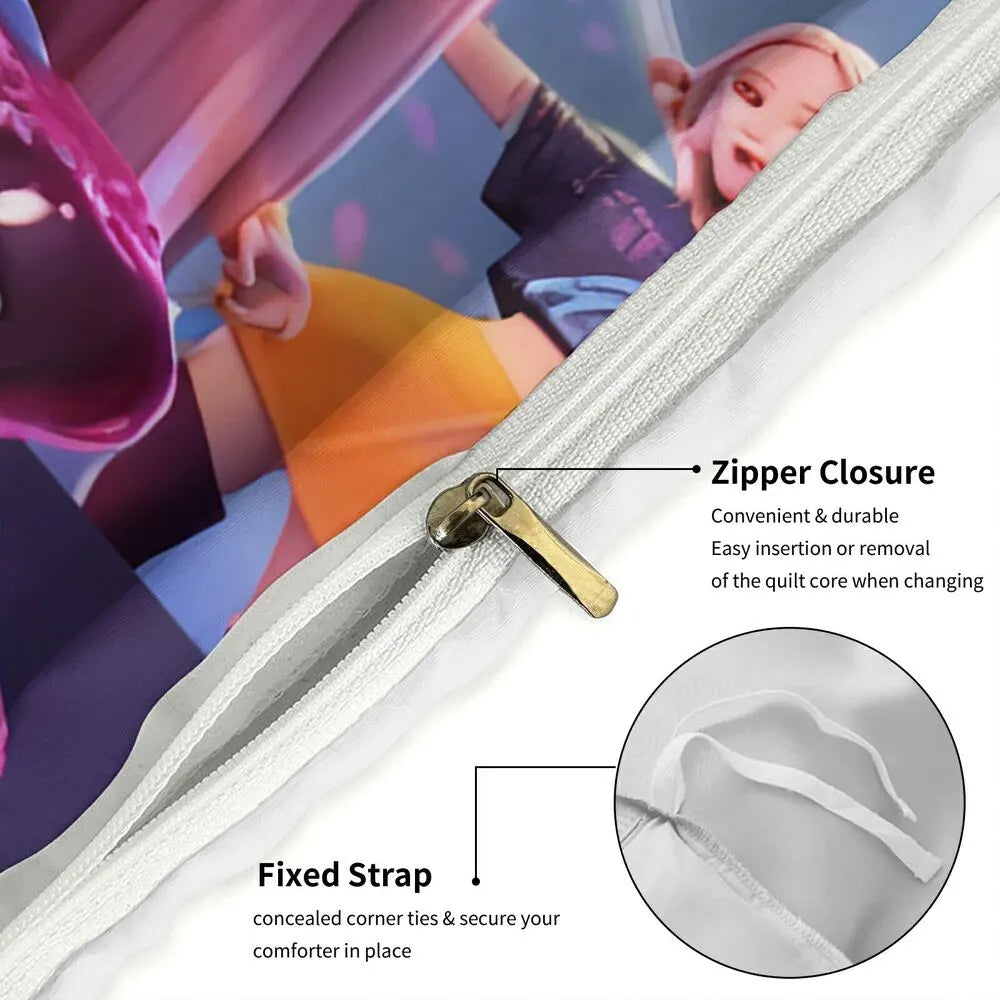 K-POP Demon Hunters Collage Anime Group Bedding Set