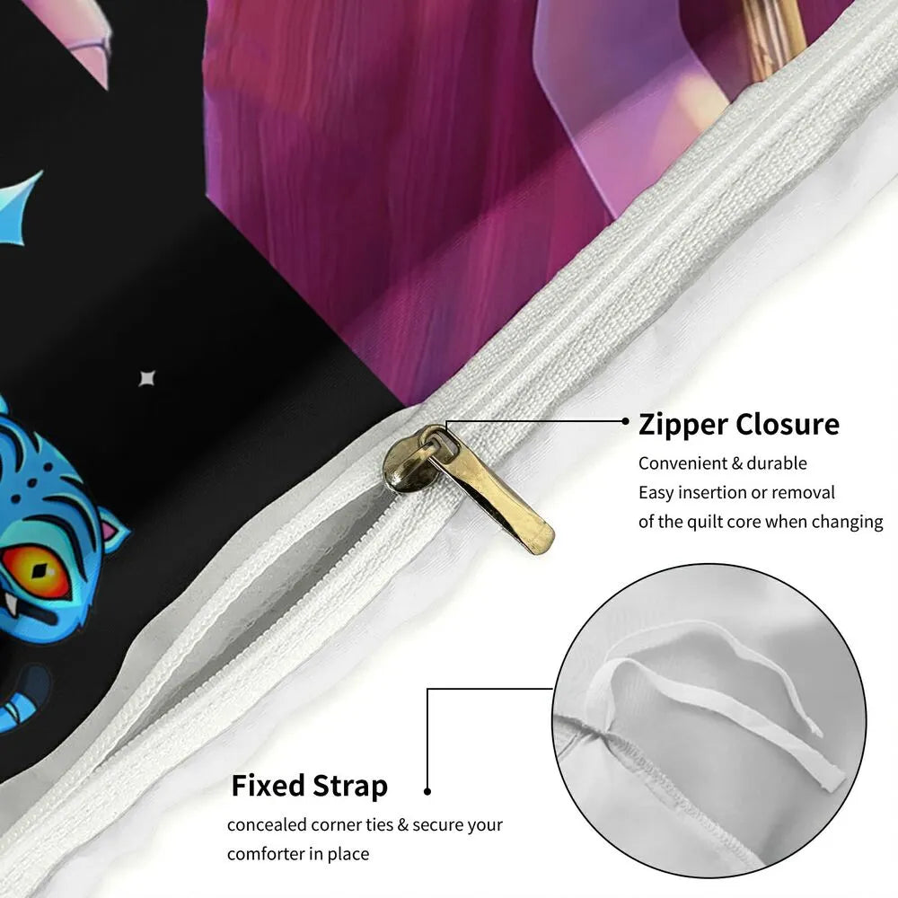 K-POP Demon Hunters Collage Anime Group Bedding Set