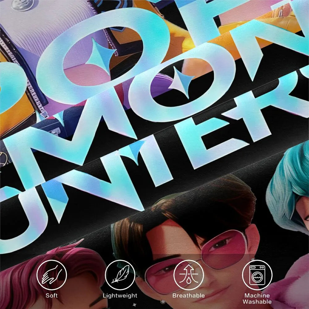 K-POP Demon Hunters Collage Anime Group Bedding Set