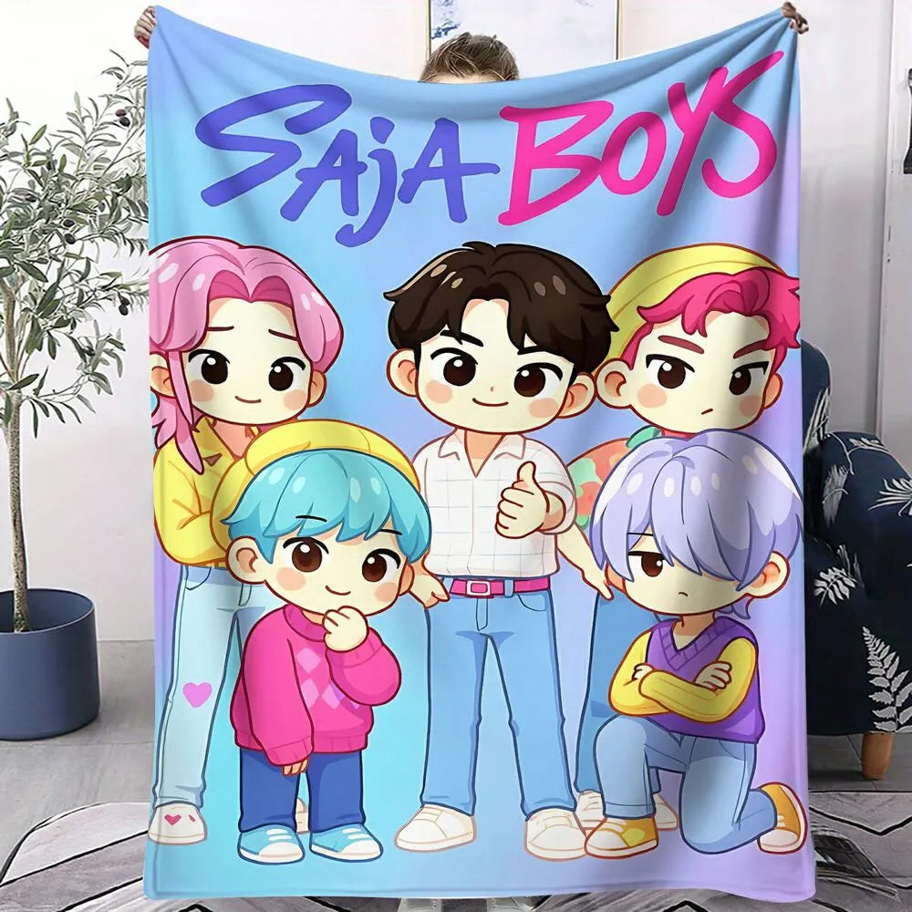 K-POP Demon Hunters Cute Anime Characters Multipurpose Throw Blanket