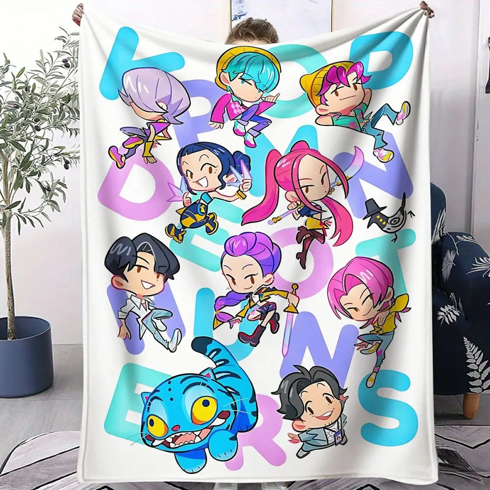 K-POP Demon Hunters Cute Anime Characters Multipurpose Throw Blanket