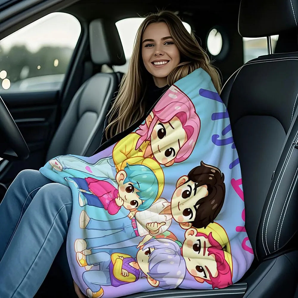 K-POP Demon Hunters Cute Anime Characters Multipurpose Throw Blanket