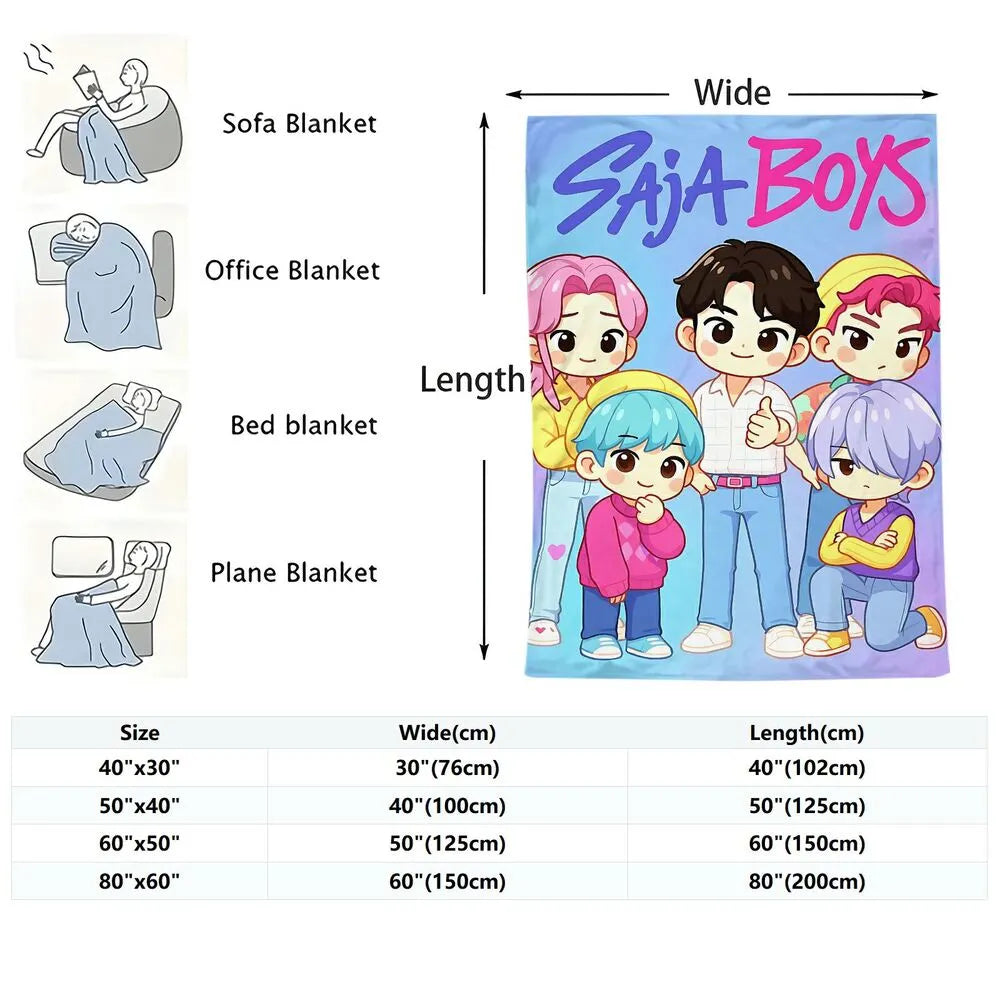 K-POP Demon Hunters Cute Anime Characters Multipurpose Throw Blanket
