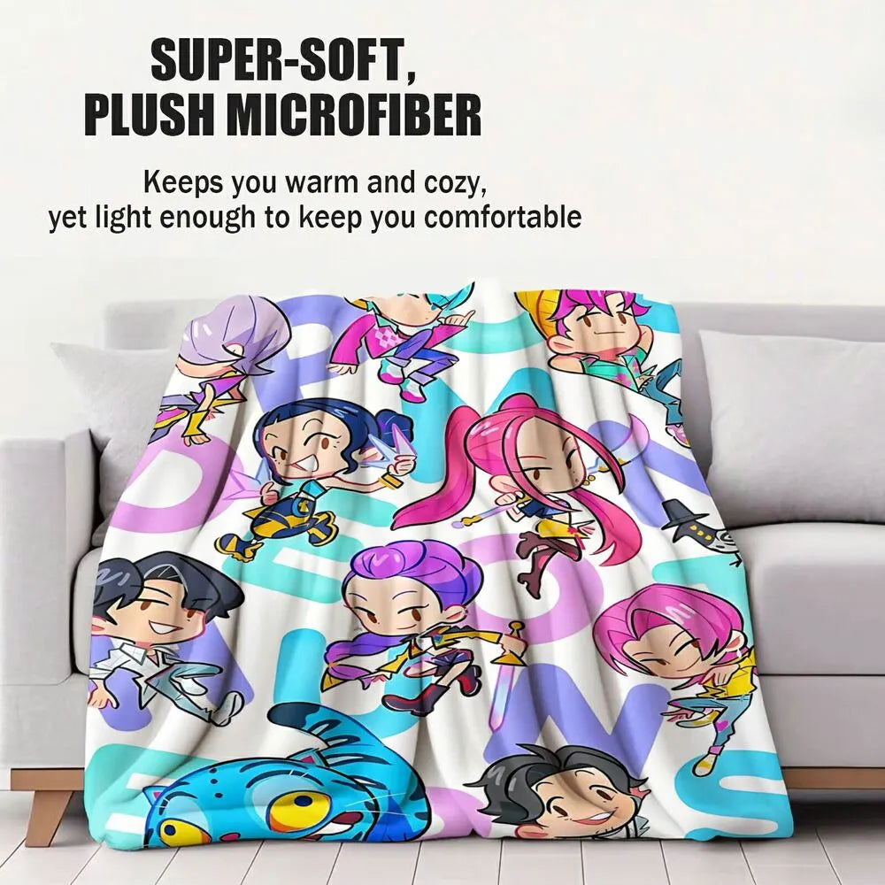 K-POP Demon Hunters Cute Anime Characters Multipurpose Throw Blanket