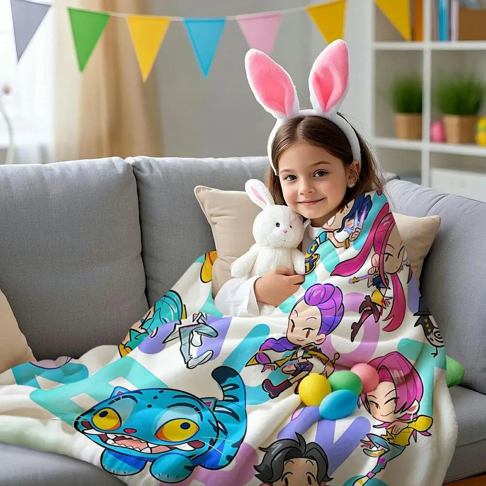 K-POP Demon Hunters Cute Anime Characters Multipurpose Throw Blanket