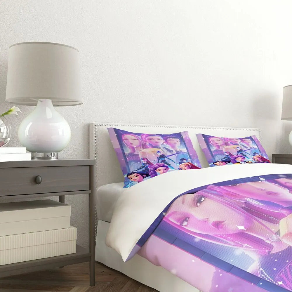 K-POP Demon Hunters Fantasy Anime Girl Group Bedding Set