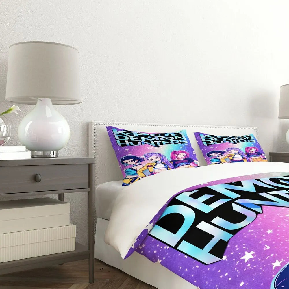 K-POP Demon Hunters Galaxy Anime Girl Group Bedding Set