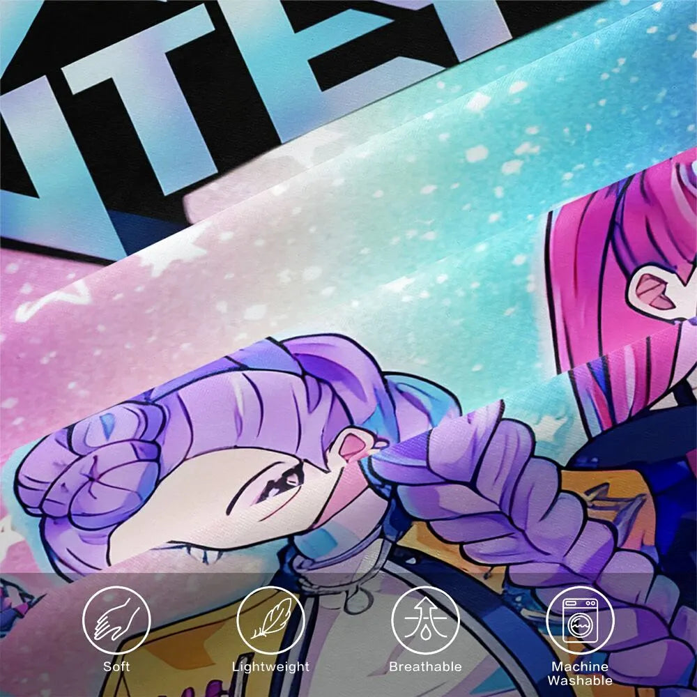 K-POP Demon Hunters Galaxy Anime Girl Group Bedding Set