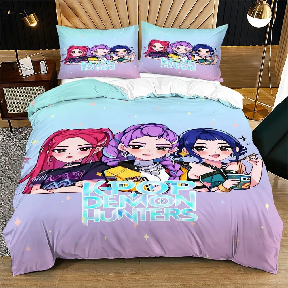 K-POP Demon Hunters Girl Group Anime Bedding Set