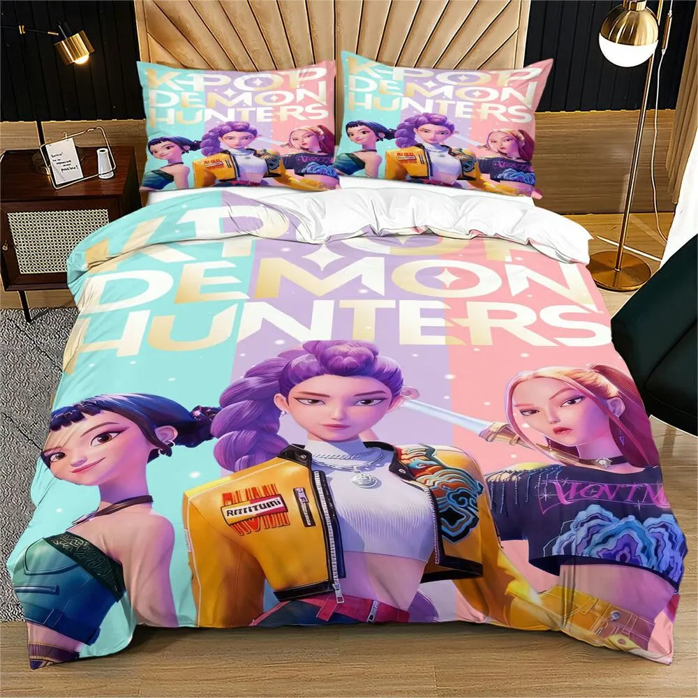 K-POP Demon Hunters Girl Group Anime Bedding Set