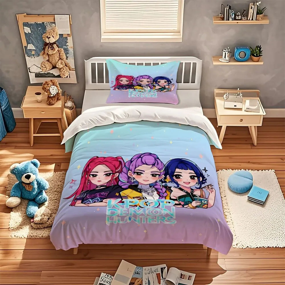 K-POP Demon Hunters Girl Group Anime Bedding Set