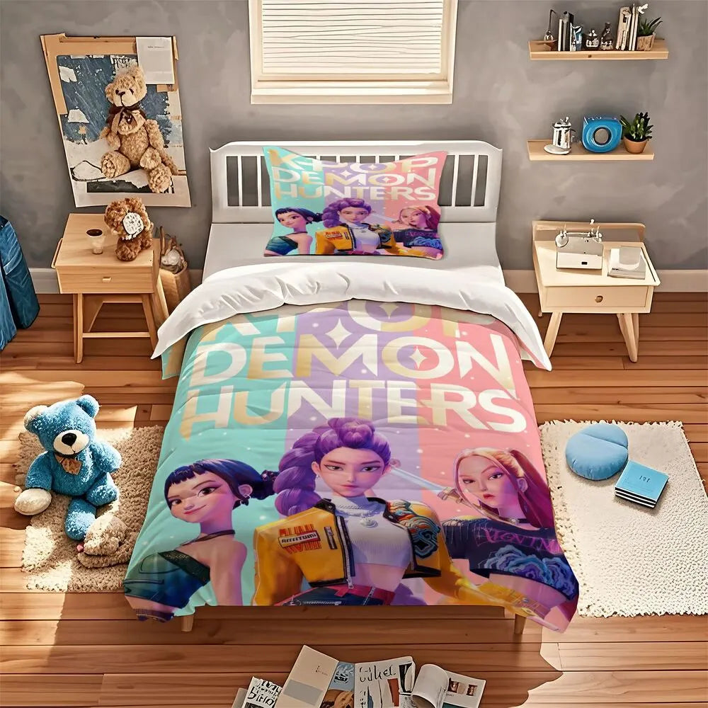 K-POP Demon Hunters Girl Group Anime Bedding Set
