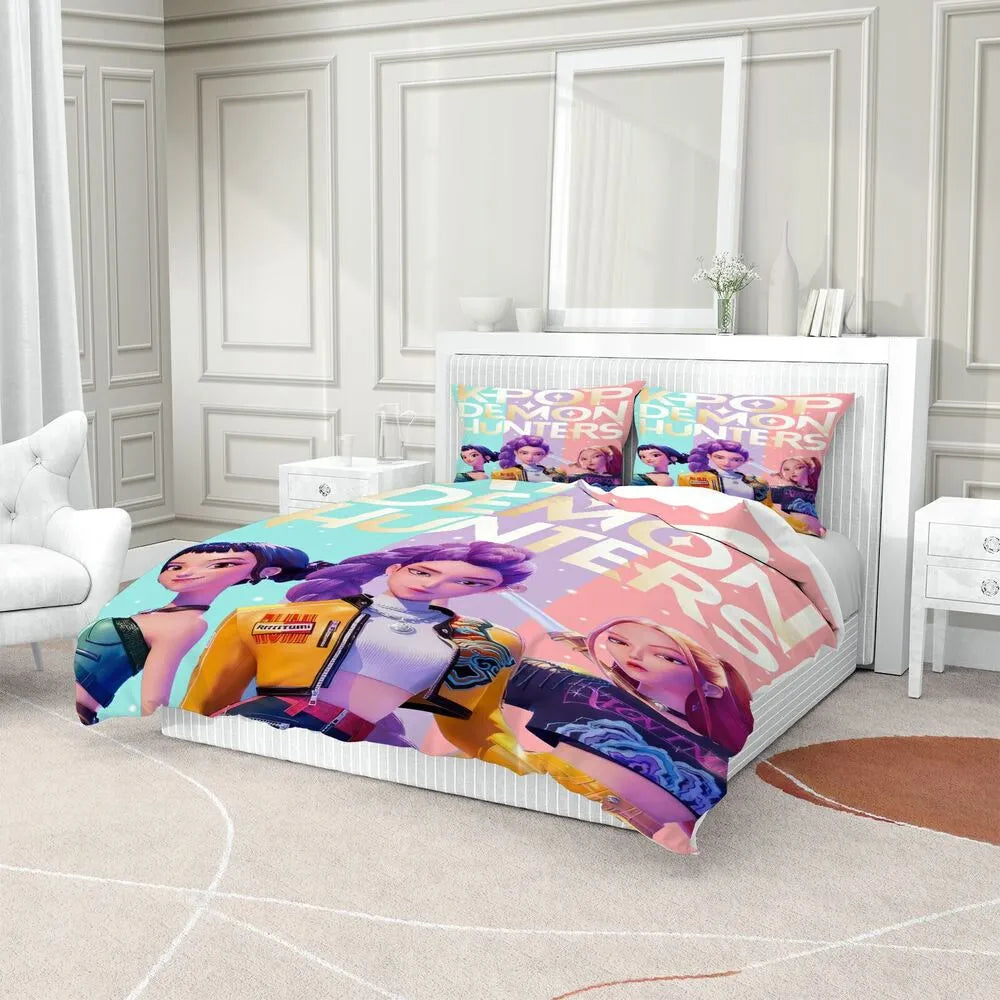 K-POP Demon Hunters Girl Group Anime Bedding Set