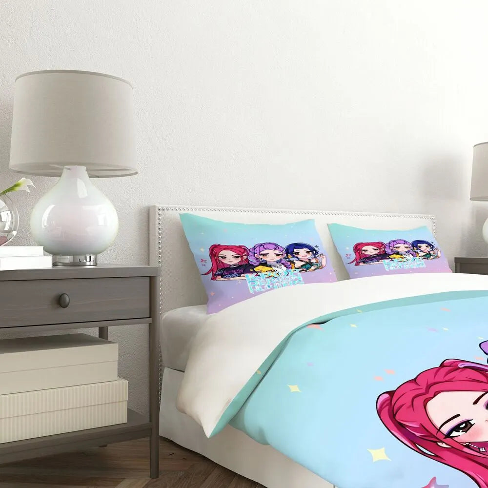 K-POP Demon Hunters Girl Group Anime Bedding Set