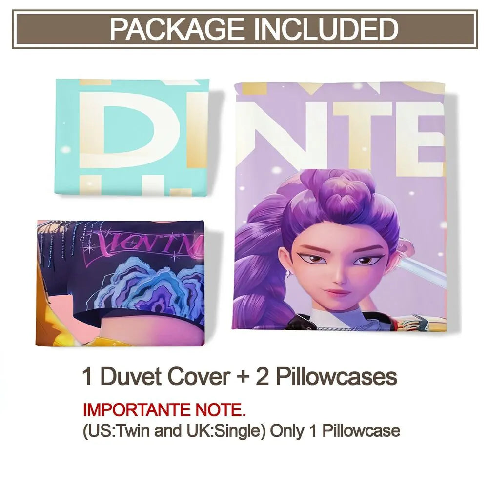 K-POP Demon Hunters Girl Group Anime Bedding Set