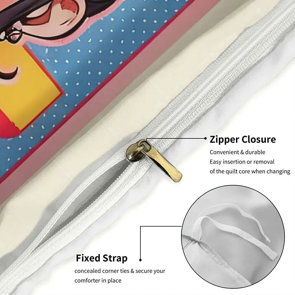 K-POP Demon Hunters Girl Group Cartoon Bedding Set Duvet Cover and Pillowcases